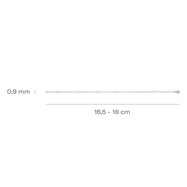Armband 2269YPW - Geelgoud (14k) met parels