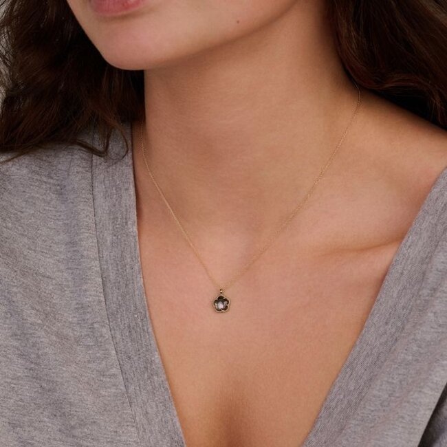 Collier 3209YBQ - Geelgoud (14k) met Black