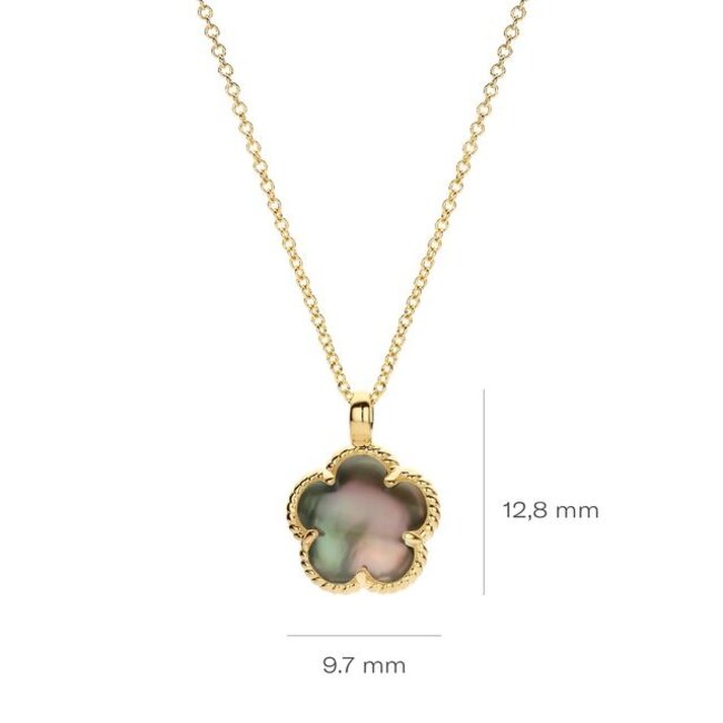 Collier 3209YBQ - Geelgoud (14k) met Black