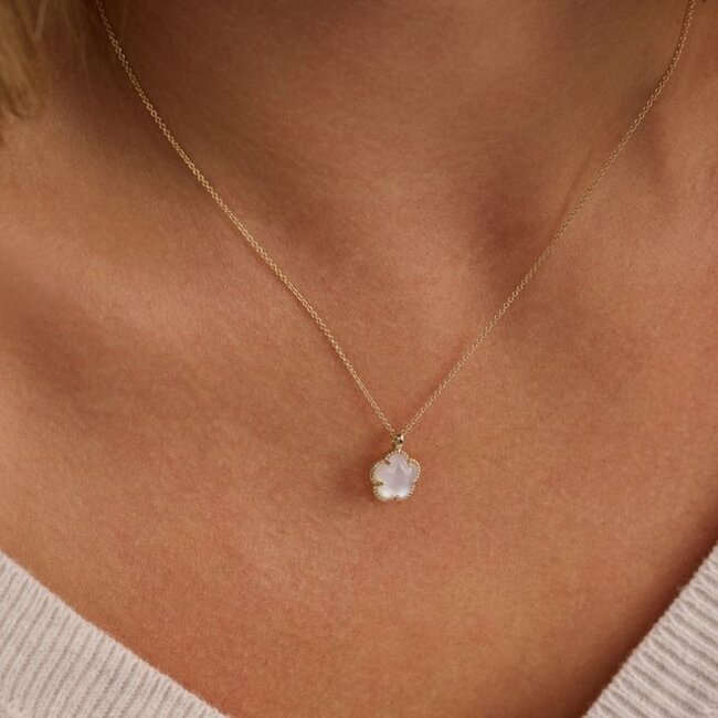 Collier 3209YMQ - Geelgoud (14k) met Mother of Pearl