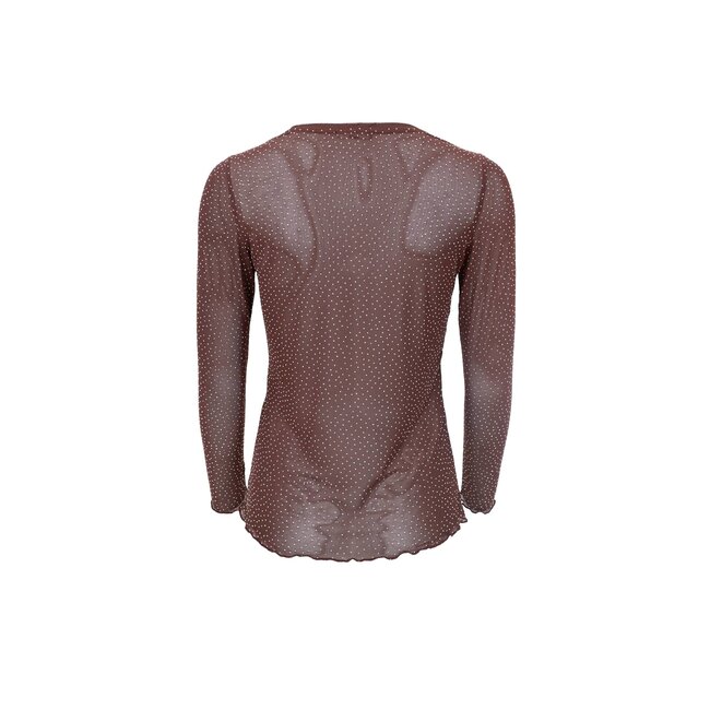 ALEXIS blouse w/stones - Coffee