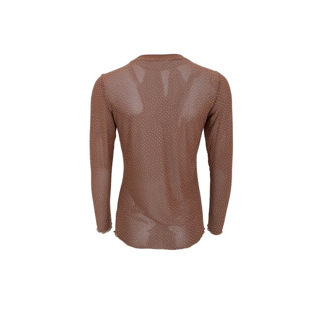 ALEXIS blouse w/stones - Nougat