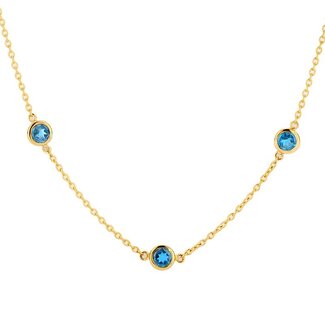 Blush Gold Jewels Collier 3210YLB - Geelgoud (14k) met Blauw