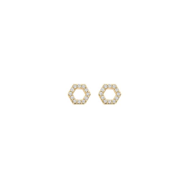 Oorbellen 7401YZI - Geelgoud (14k) met Zirkonia
