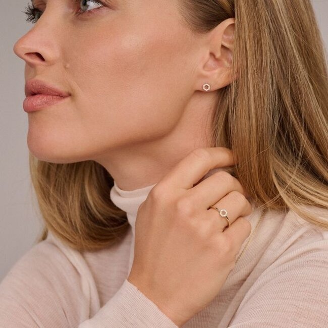 Oorbellen 7401YZI - Geelgoud (14k) met Zirkonia