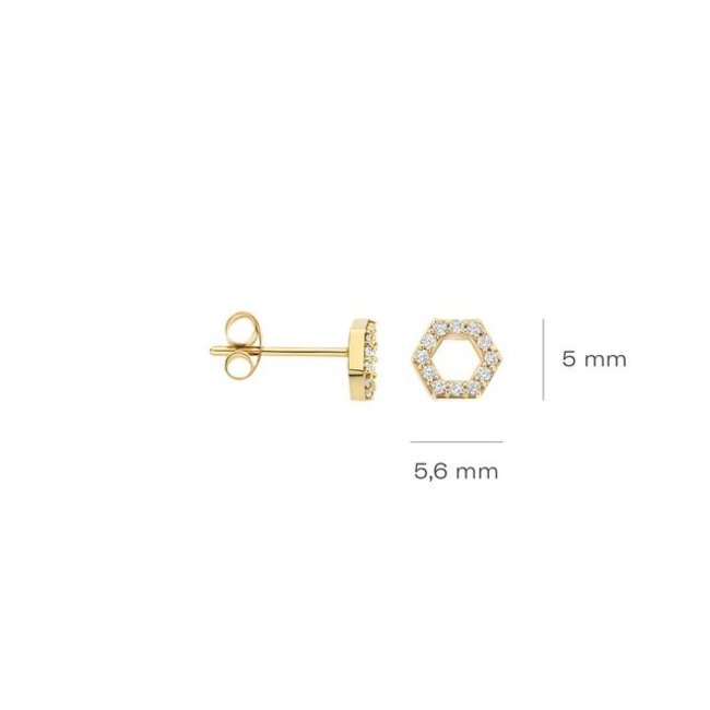 Oorbellen 7401YZI - Geelgoud (14k) met Zirkonia