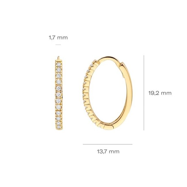 Oorbellen 7403YZI - Geelgoud (14k) met Zirkonia