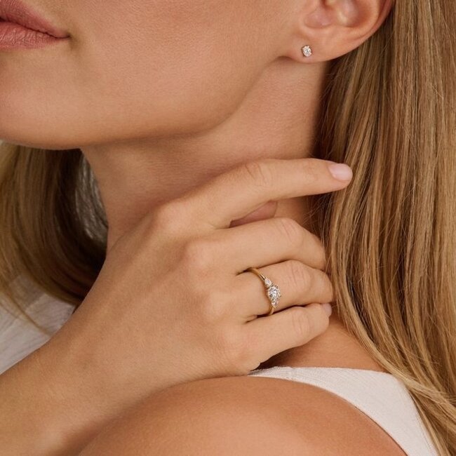 Ring LG1067Y – Geelgoud (14k) met Lab grown Diamant