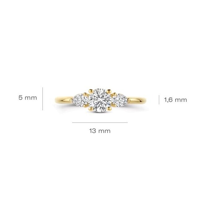 Ring LG1067Y – Geelgoud (14k) met Lab grown Diamant