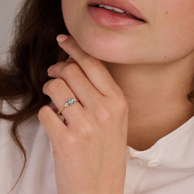 Ring LG1068Y – Geelgoud (14k) met Lab grown Diamant