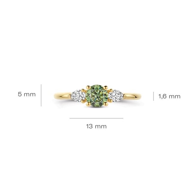 Ring LG1069Y – Geelgoud (14k) met Lab grown Diamant