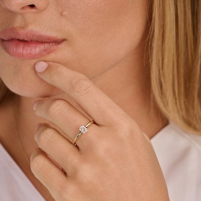 Ring LG1073Y – Geelgoud (14k) met Lab grown Diamant