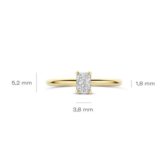 Ring LG1073Y – Geelgoud (14k) met Lab grown Diamant