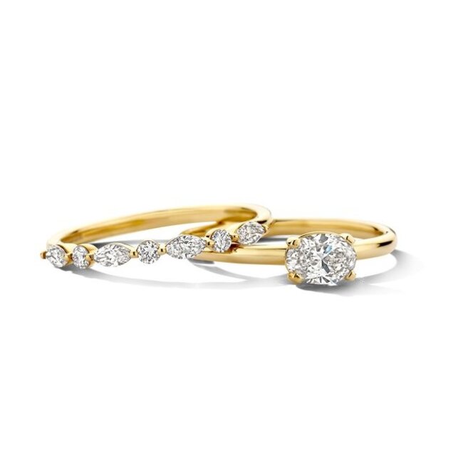 Ring LG1074Y – Geelgoud (14k) met Lab grown Diamant