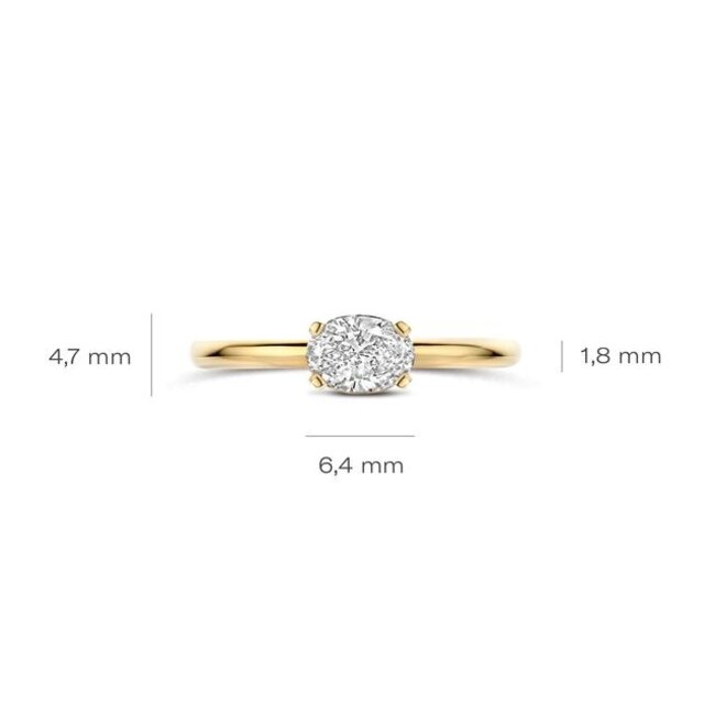 Ring LG1074Y – Geelgoud (14k) met Lab grown Diamant