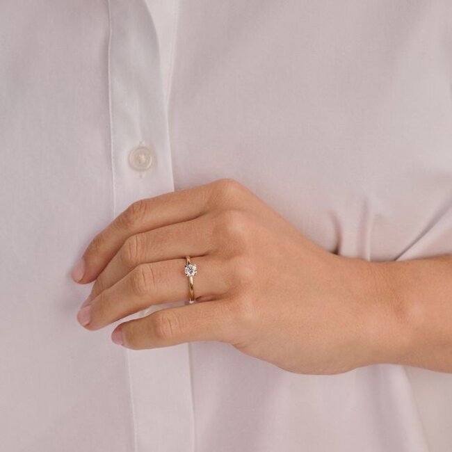 Ring LG1075Y – Geelgoud (14k) met Lab grown Diamant