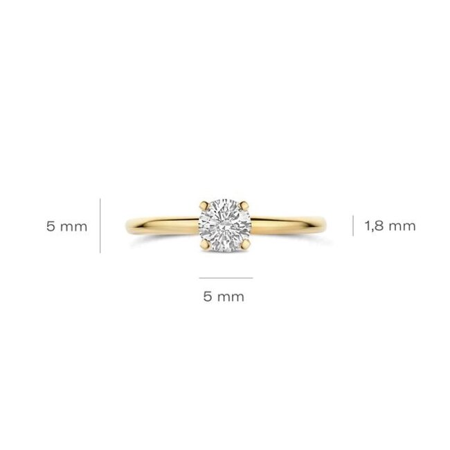 Ring LG1075Y – Geelgoud (14k) met Lab grown Diamant