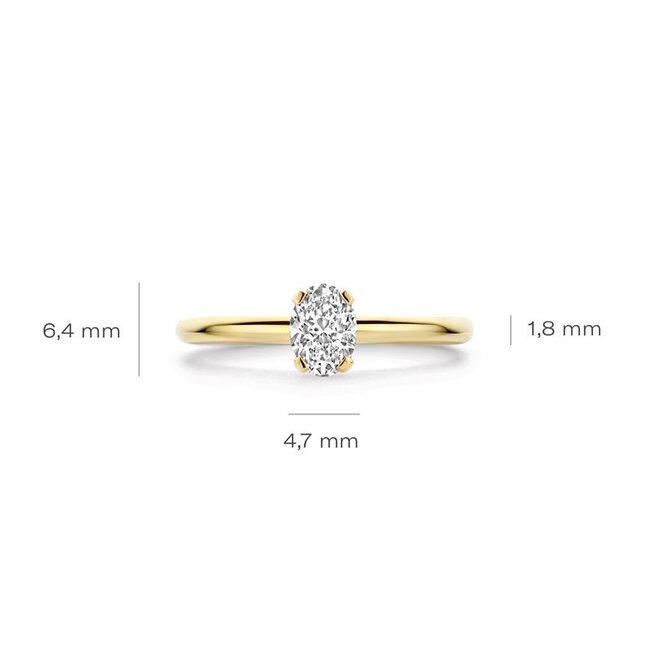 Ring LG1076Y – Geelgoud (14k) met Lab grown Diamant