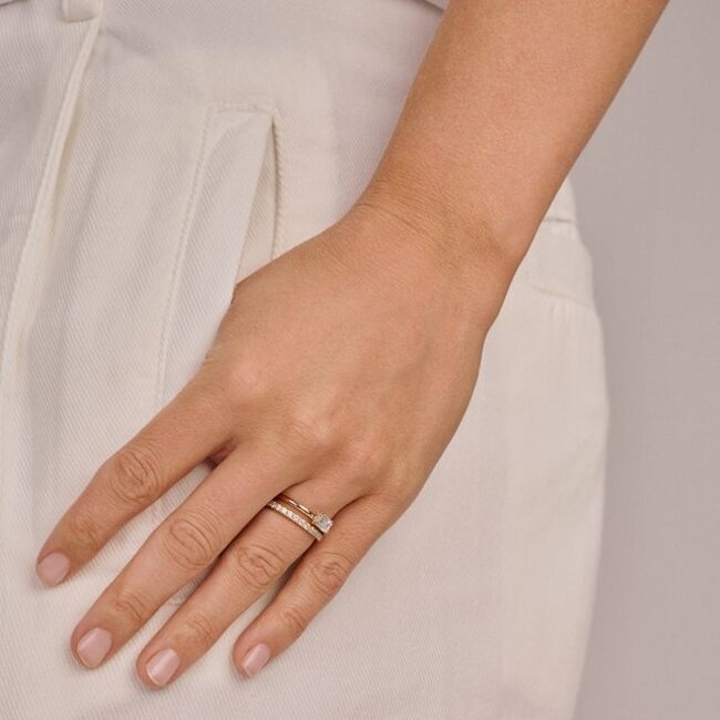 Ring LG1077Y – Geelgoud (14k) met Lab grown Diamant