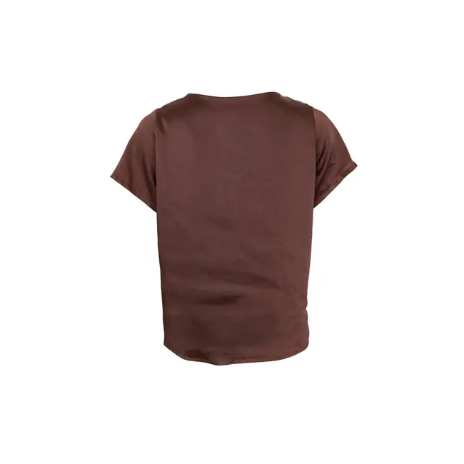 LUCINDA v-neck ss blouse - Coffee