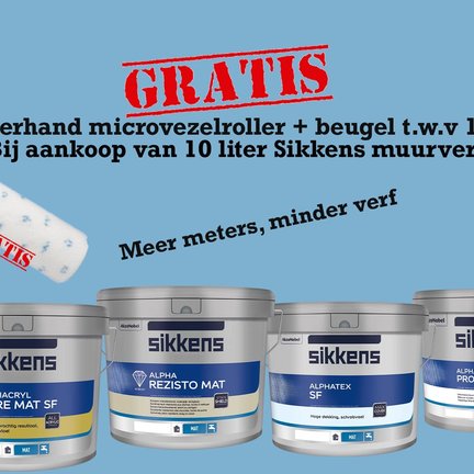 muis of rat Uitvoerder Hymne Sikkens ACTIE | Bij 10 Liter Sikkens muurverf gratis Meesterhand roller +  Beugel - Verf-plaza.nl