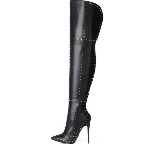 thigh high black boots in store