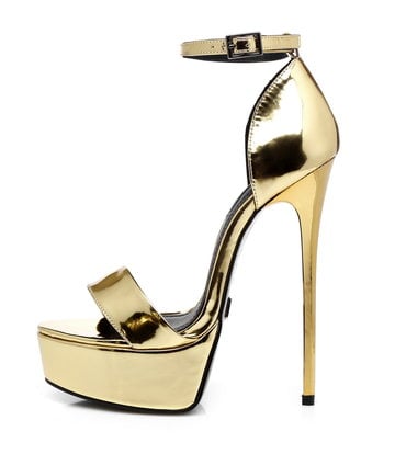 Golden platform sandals - PULL&BEAR