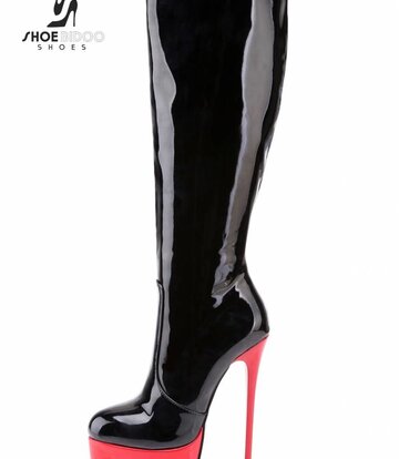 Giaro Black & red shiny Giaro ultra "Galana" knee boots