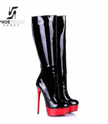 Giaro Black & red shiny Giaro ultra "Galana" knee boots