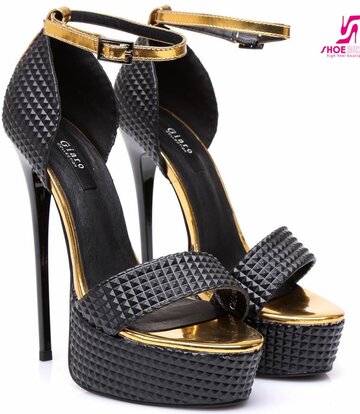 Giaro Black & gold 3D Giaro "Galana" sandals
