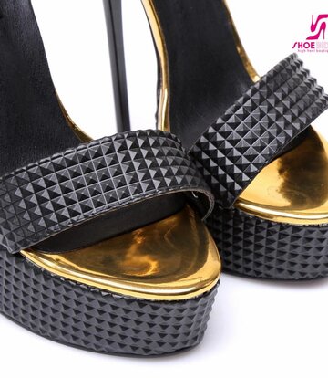 Giaro Black & gold 3D Giaro "Galana" sandals