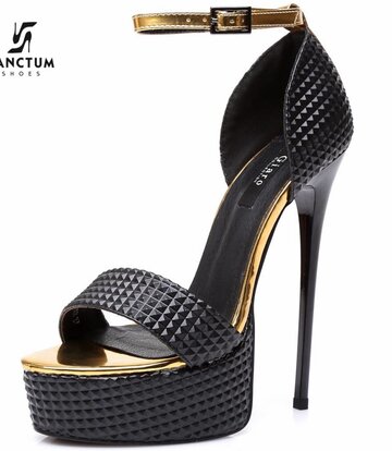 Giaro Schwarz-goldene 3D Giaro "Galana" Sandalen