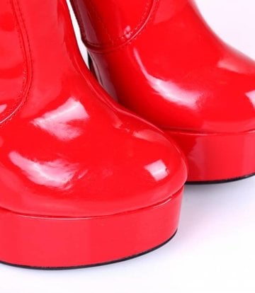 Giaro Rot glänzende Giaro ultra "Galana" Oberschenkelstiefel