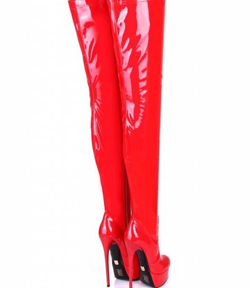 Giaro Red shiny Giaro ultra "Galana" thigh boots