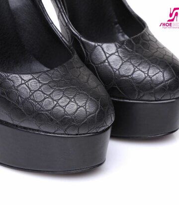 Giaro Black croc Giaro "Galana" platform pumps