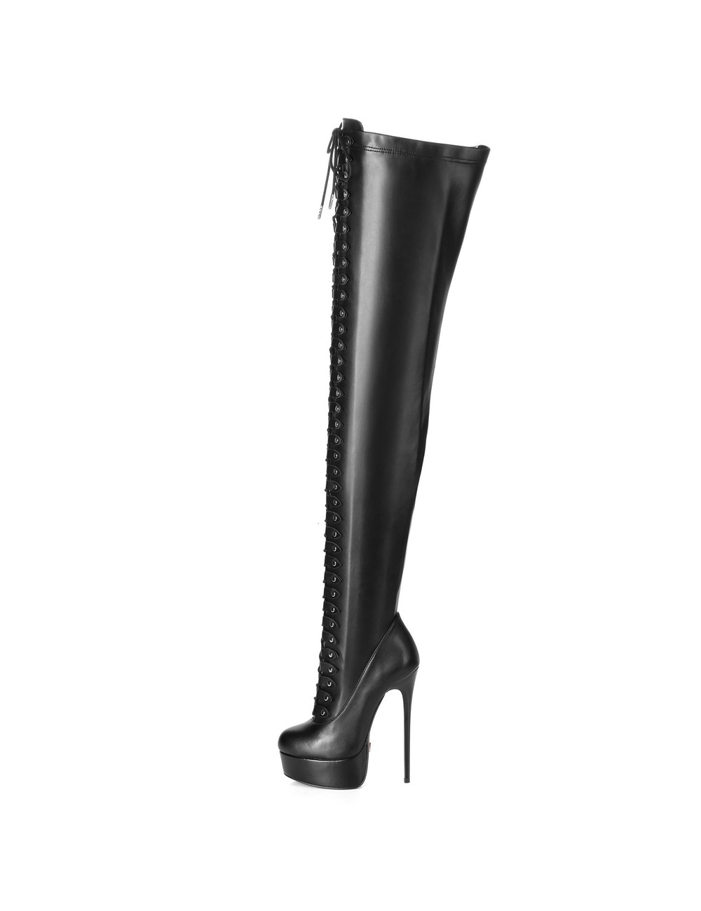 Giaro Black lace-up ultra "Galana MOUCHARD" thigh boots