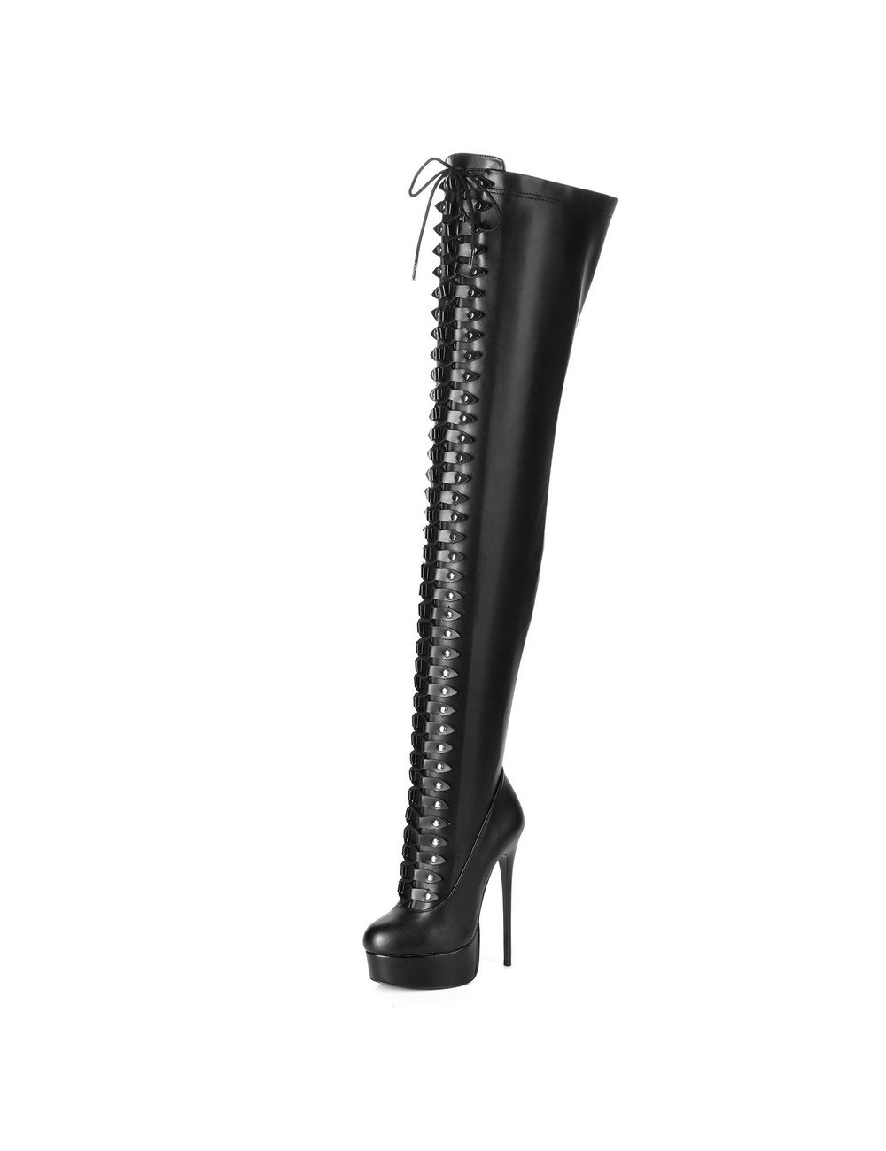 Giaro Black lace-up ultra "Galana MOUCHARD" thigh boots