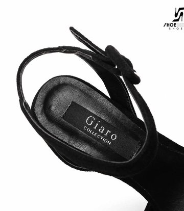 Giaro Black velour Giaro "Destroyer" sandals with anklestrap