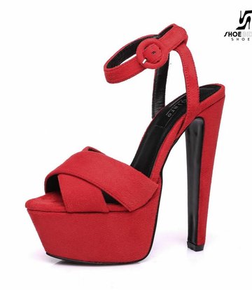 Giaro Red velour Giaro "Destroyer" sandals with anklestrap