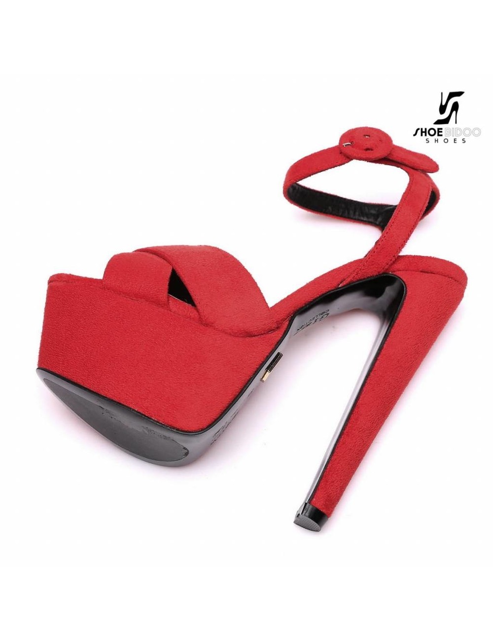 Giaro Red velour Giaro "Destroyer" sandals with anklestrap