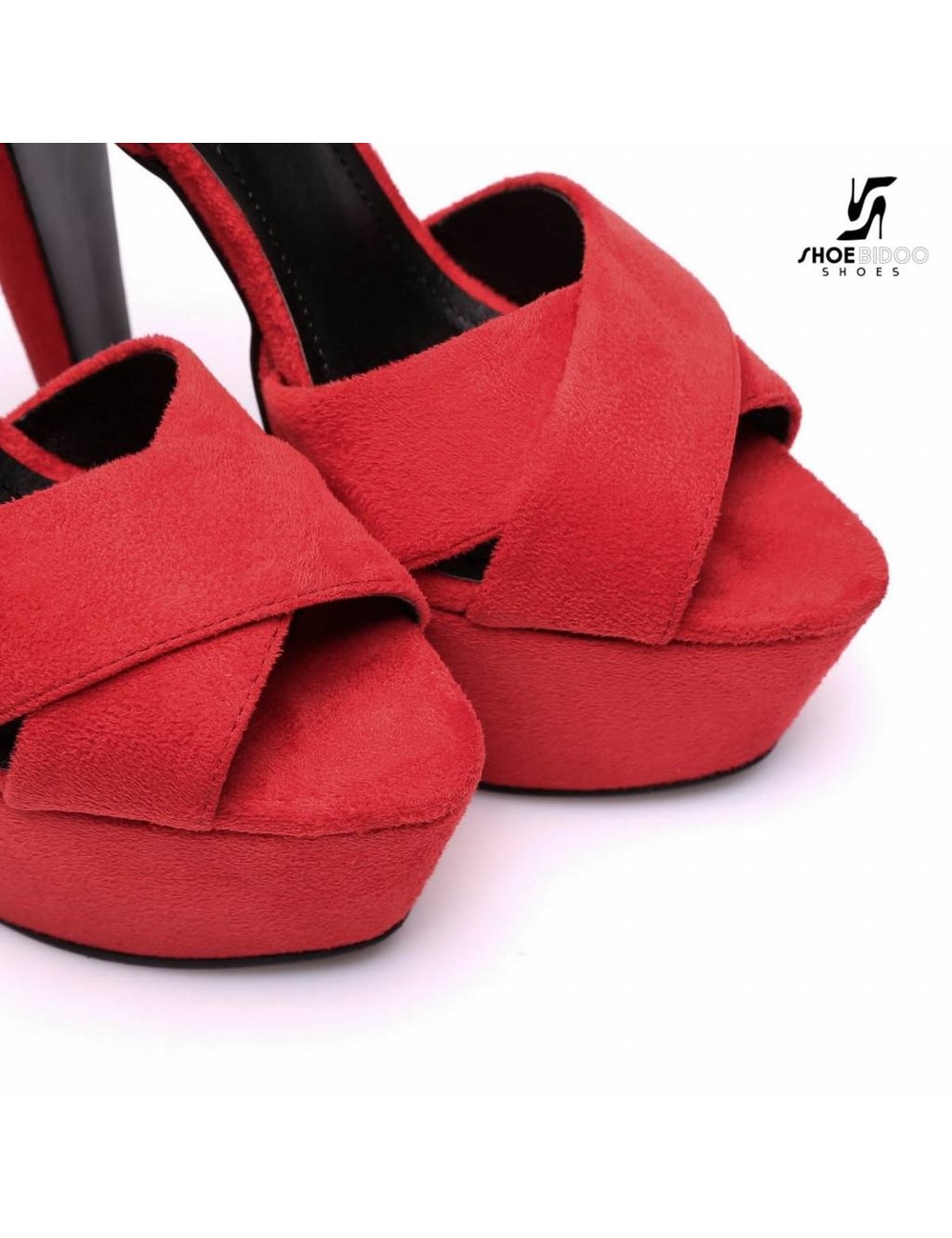 Giaro Red velour Giaro "Destroyer" sandals with anklestrap