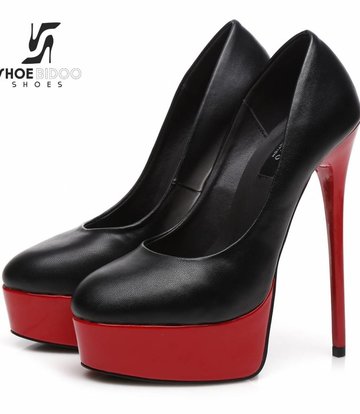 Giaro Black and Red Giaro "Galana" platforms pumps