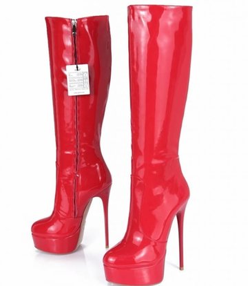 Giaro Rot glänzende Giaro Ultra "Galana" Kniestiefel