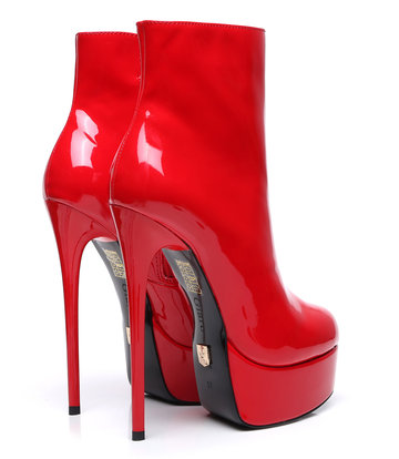 Giaro Red Shiny Giaro "Galana" ankle boots