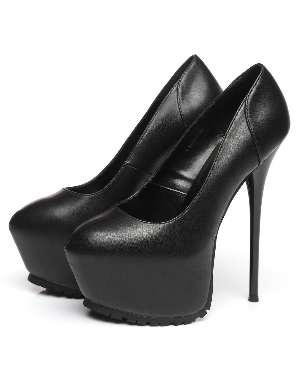 Black Vicky Giaro 16cm platform heel profile pumps - Giaro High Heels ...