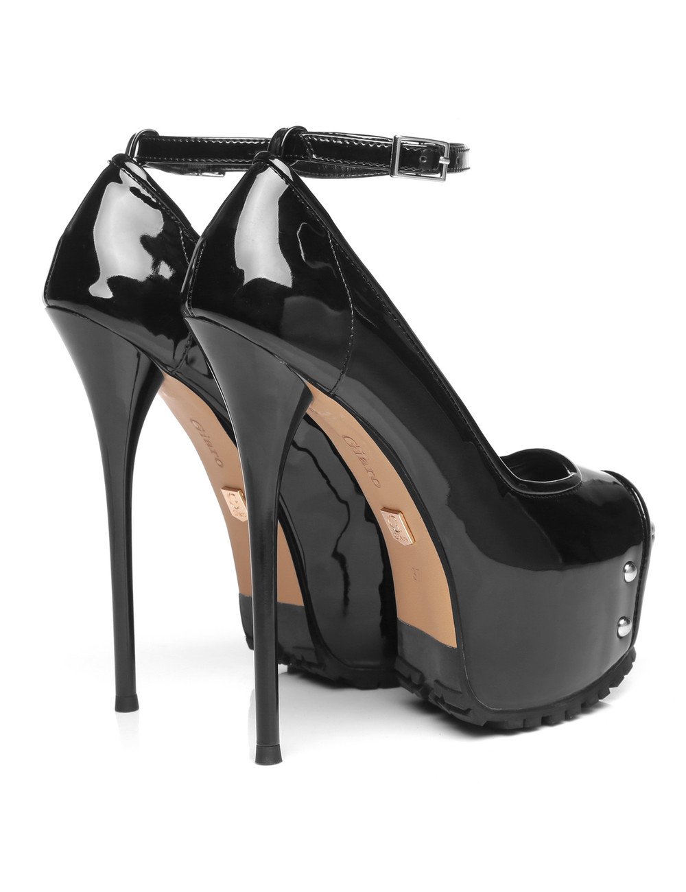 Giaro Black  Giaro "Profile" platform pumps peeptoe