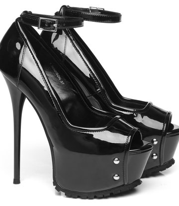 Giaro Black  Giaro "Profile" platform pumps peeptoe