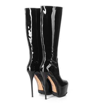 Giaro Giaro Cameron black shiny knee boots - back zipper