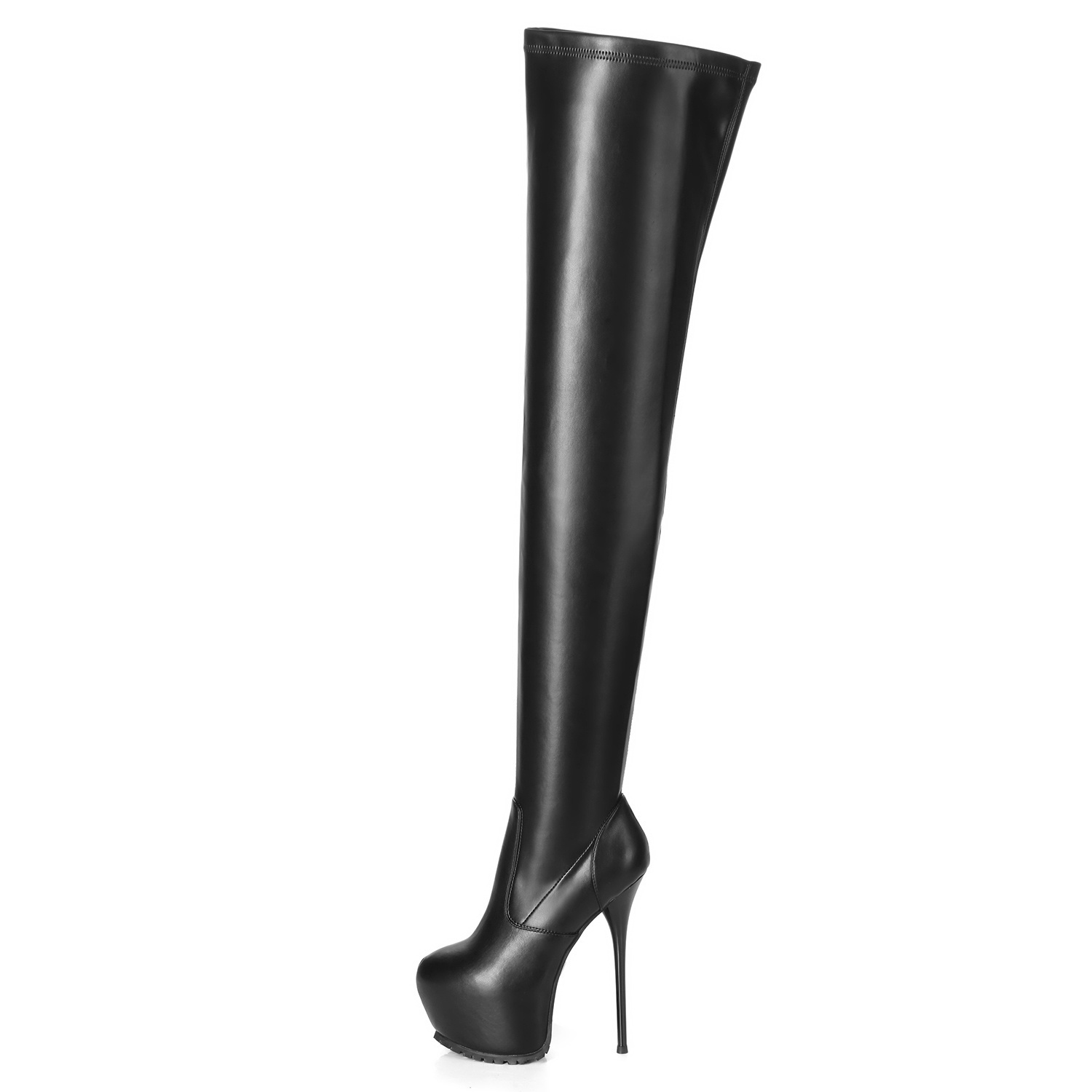 Black thigh boots Giaro Vida 16cm heels profile - Giaro High Heels ...