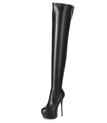 Black thigh boots Giaro Vida 16cm heels profile - Giaro High Heels ...